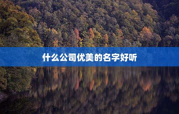 什么公司优美的名字好听