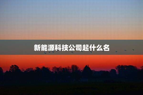 新能源科技公司起什么名