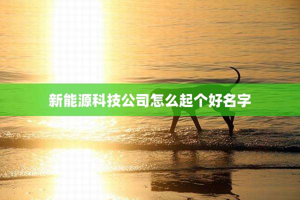 新能源科技公司怎么起个好名字
