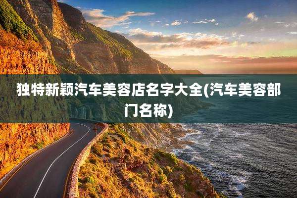 独特新颖汽车美容店名字大全(汽车美容部门名称)