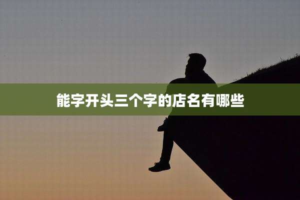 能字开头三个字的店名有哪些