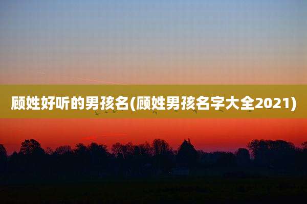 顾姓好听的男孩名(顾姓男孩名字大全2021)