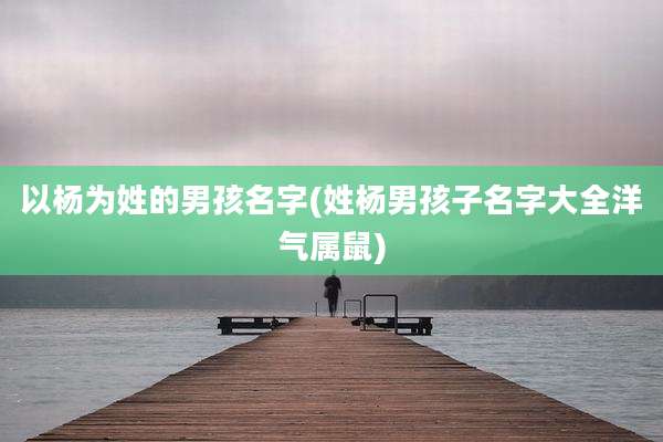 以杨为姓的男孩名字(姓杨男孩子名字大全洋气属鼠)