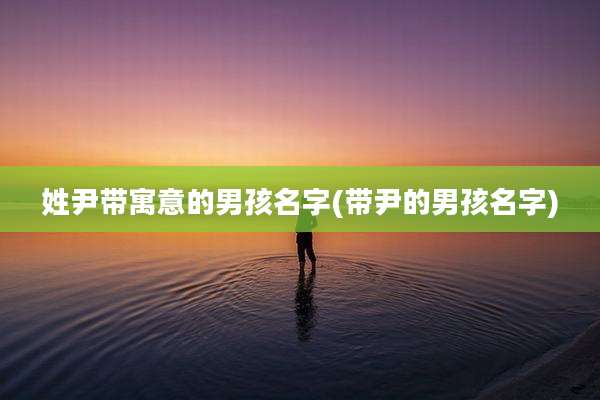 姓尹带寓意的男孩名字(带尹的男孩名字)