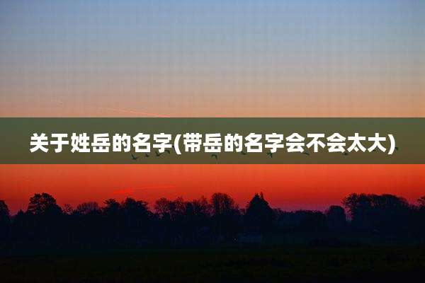 关于姓岳的名字(带岳的名字会不会太大)