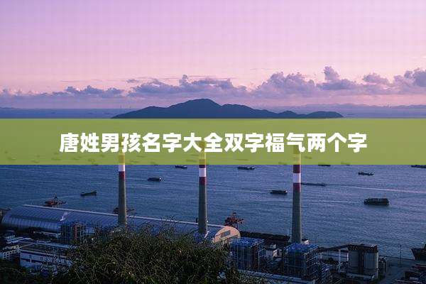 唐姓男孩名字大全双字福气两个字