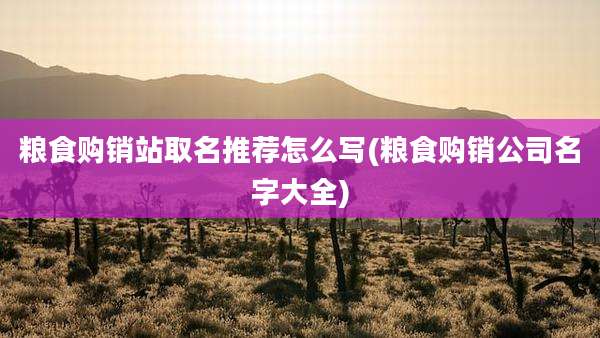 粮食购销站取名推荐怎么写(粮食购销公司名字大全)
