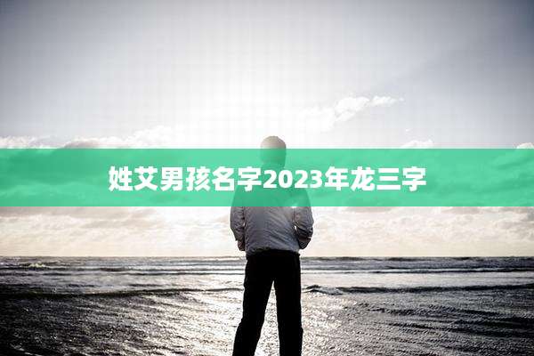 姓艾男孩名字2023年龙三字