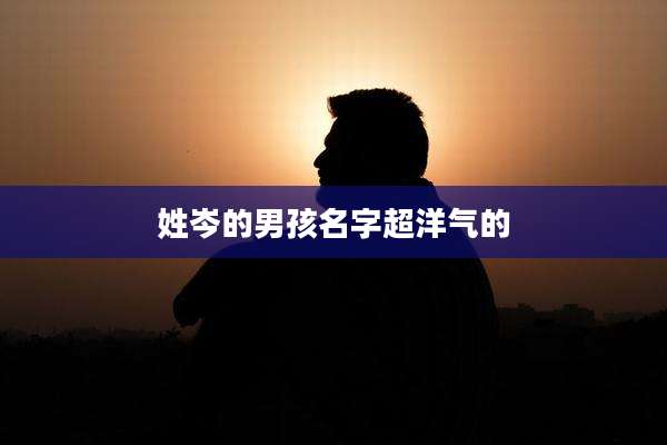 姓岑的男孩名字超洋气的