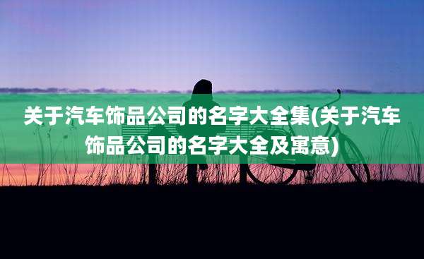 关于汽车饰品公司的名字大全集(关于汽车饰品公司的名字大全及寓意)