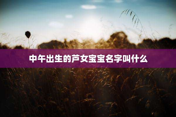中午出生的芦女宝宝名字叫什么