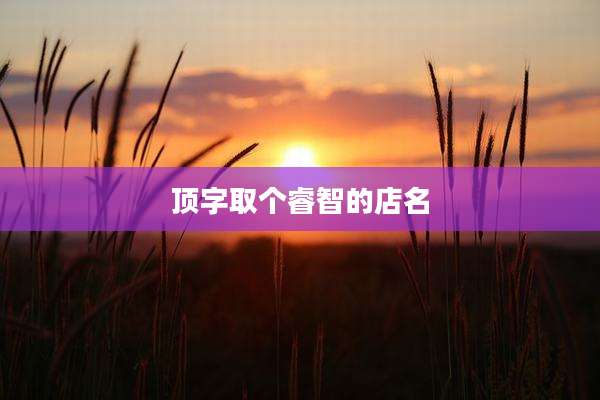 顶字取个睿智的店名