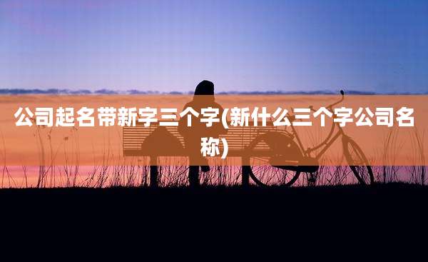 公司起名带新字三个字(新什么三个字公司名称)