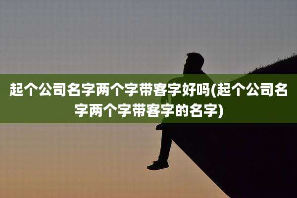 起个公司名字两个字带客字好吗(起个公司名字两个字带客字的名字)