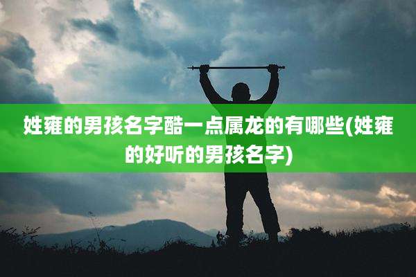 姓雍的男孩名字酷一点属龙的有哪些(姓雍的好听的男孩名字)