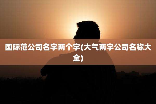 国际范公司名字两个字(大气两字公司名称大全)
