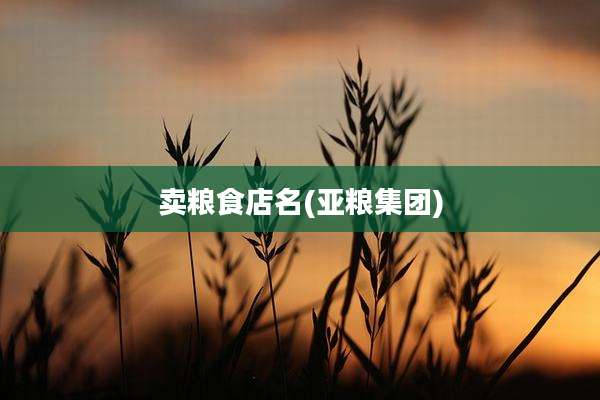 卖粮食店名(亚粮集团)