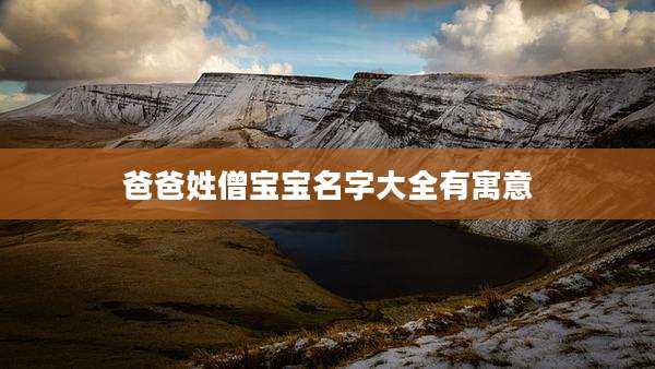 爸爸姓僧宝宝名字大全有寓意