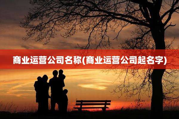 商业运营公司名称(商业运营公司起名字)