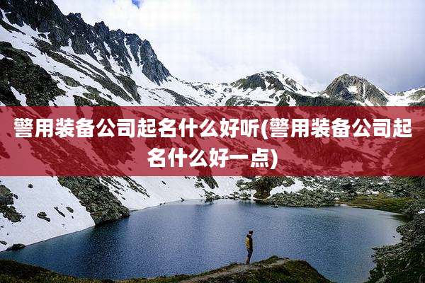 警用装备公司起名什么好听(警用装备公司起名什么好一点)
