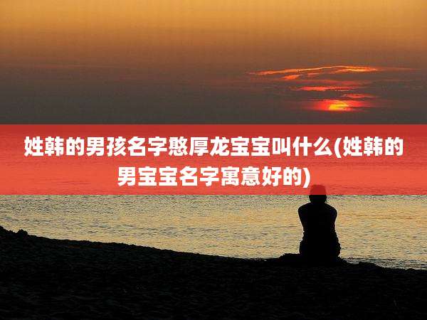 姓韩的男孩名字憨厚龙宝宝叫什么(姓韩的男宝宝名字寓意好的)