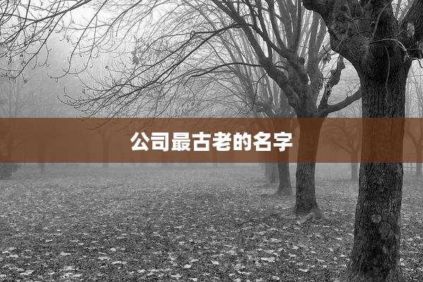 公司最古老的名字