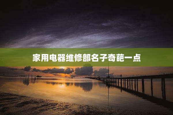 家用电器维修部名子奇葩一点