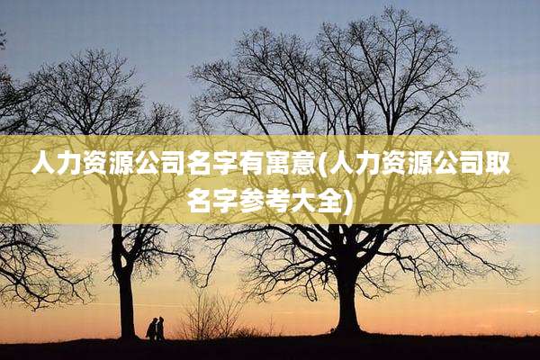 人力资源公司名字有寓意(人力资源公司取名字参考大全)