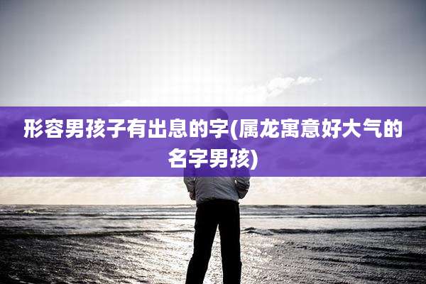 形容男孩子有出息的字(属龙寓意好大气的名字男孩)