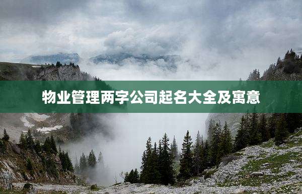 物业管理两字公司起名大全及寓意