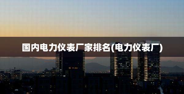 国内电力仪表厂家排名(电力仪表厂)