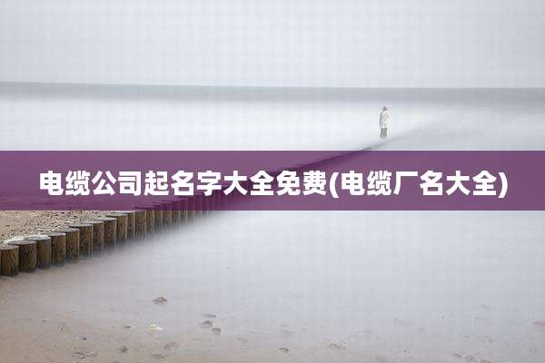 电缆公司起名字大全免费(电缆厂名大全)