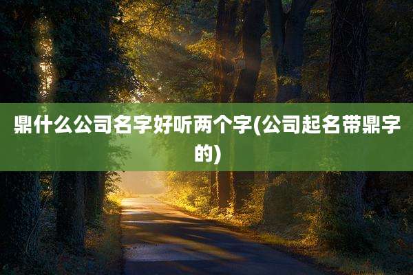 鼎什么公司名字好听两个字(公司起名带鼎字的)