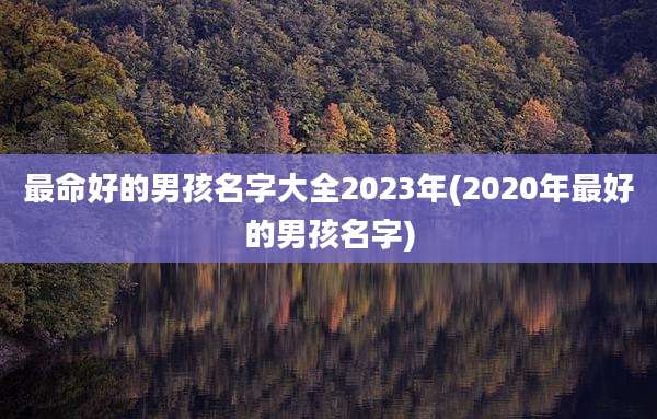 最命好的男孩名字大全2023年(2020年最好的男孩名字)