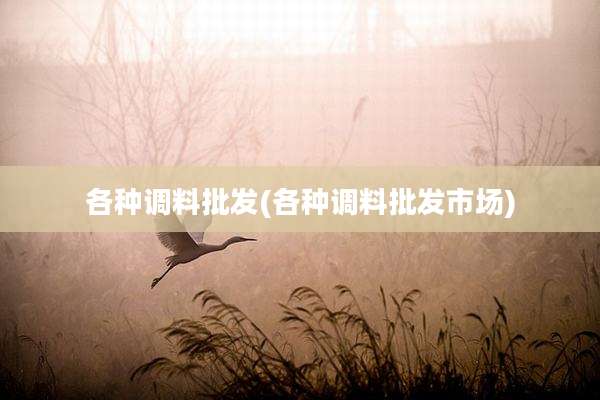 各种调料批发(各种调料批发市场)