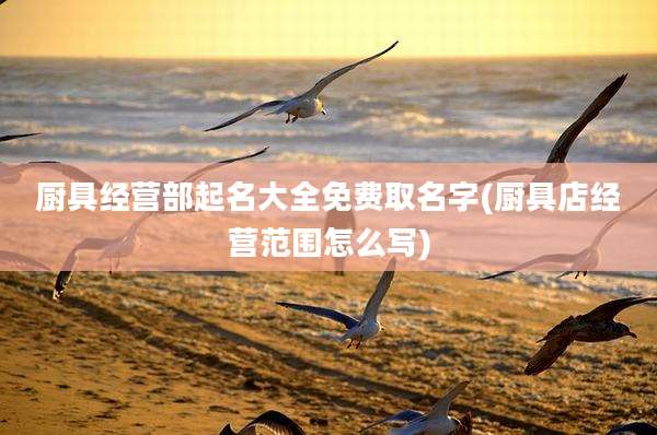 厨具经营部起名大全免费取名字(厨具店经营范围怎么写)