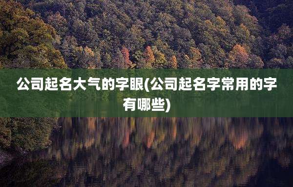 公司起名大气的字眼(公司起名字常用的字有哪些)