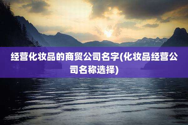经营化妆品的商贸公司名字(化妆品经营公司名称选择)