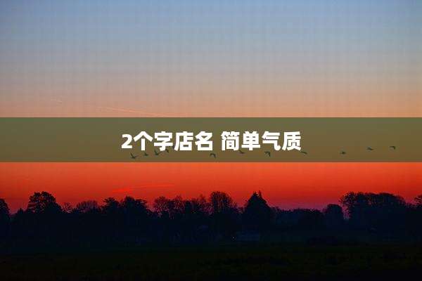 2个字店名 简单气质