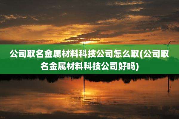 公司取名金属材料科技公司怎么取(公司取名金属材料科技公司好吗)