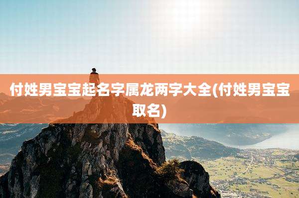 付姓男宝宝起名字属龙两字大全(付姓男宝宝取名)
