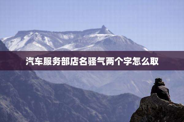 汽车服务部店名骚气两个字怎么取