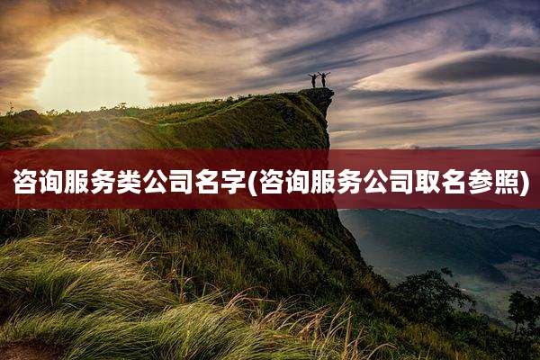 咨询服务类公司名字(咨询服务公司取名参照)