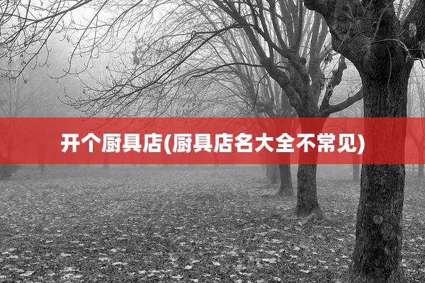 开个厨具店(厨具店名大全不常见)
