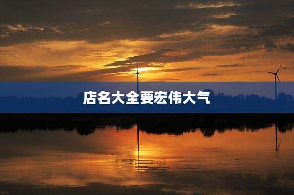 店名大全要宏伟大气