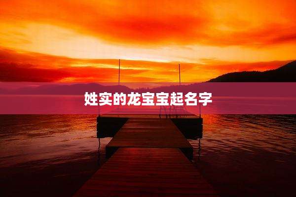姓实的龙宝宝起名字