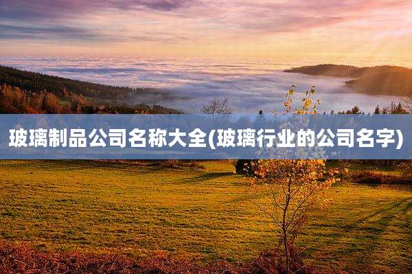 玻璃制品公司名称大全(玻璃行业的公司名字)
