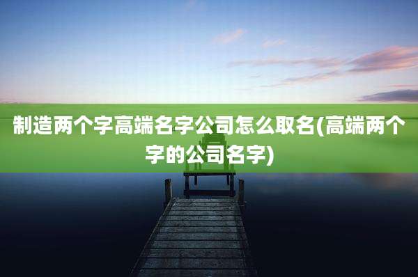 制造两个字高端名字公司怎么取名(高端两个字的公司名字)