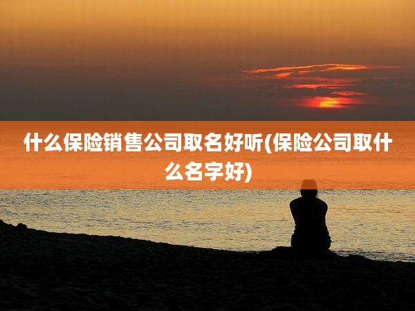什么保险销售公司取名好听(保险公司取什么名字好)