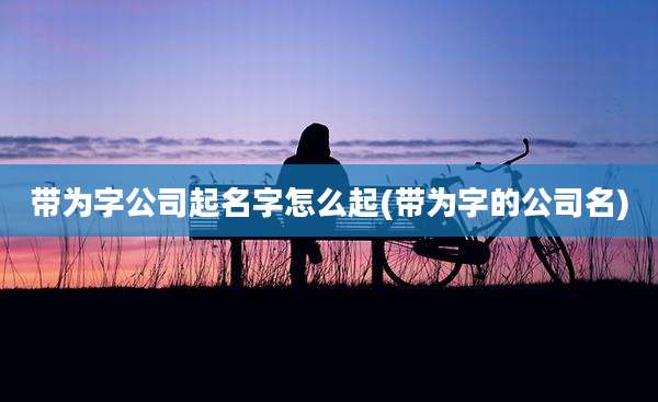 带为字公司起名字怎么起(带为字的公司名)